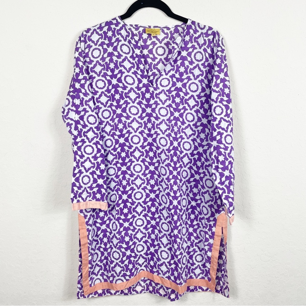 Roberta Roller Rabbit purple print swim cover size medium